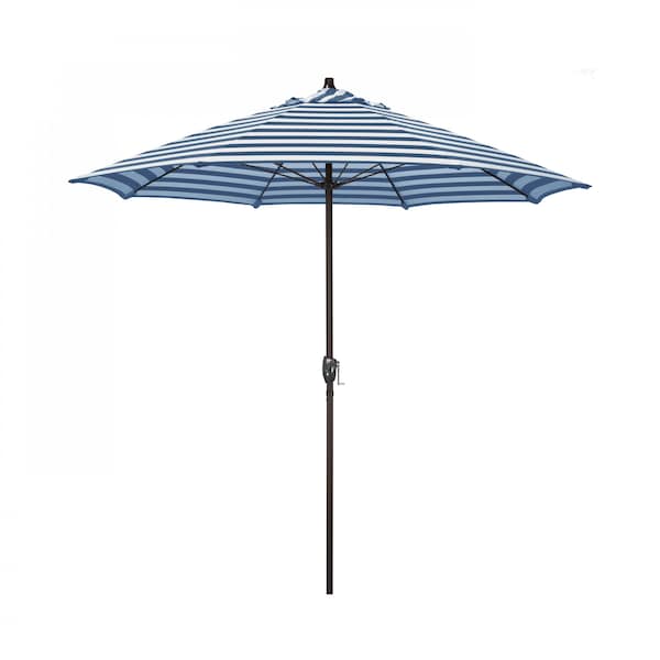California Umbrella 7.5' Bronze Aluminum Market Patio Umbrella, Sunbrella Cabana Regatta? 194061336427 - main